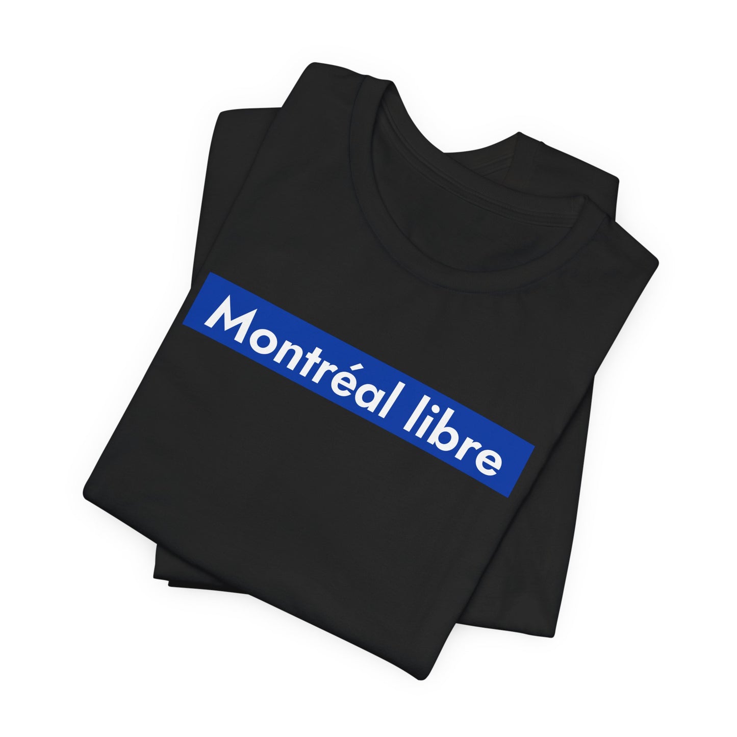MONTRÉAL LIBRE — T-shirt à carré bleu
