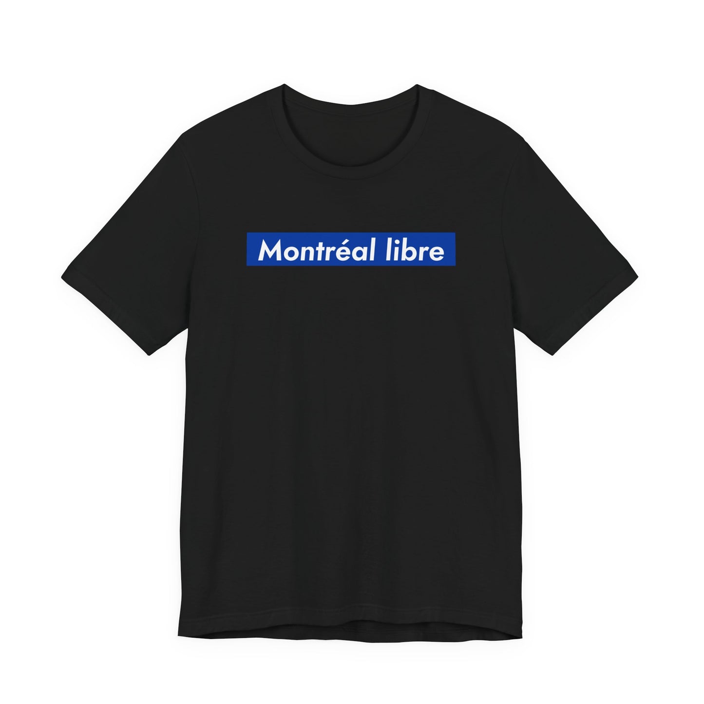 MONTRÉAL LIBRE — T-shirt à carré bleu