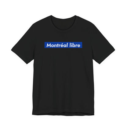MONTRÉAL LIBRE — T-shirt à carré bleu