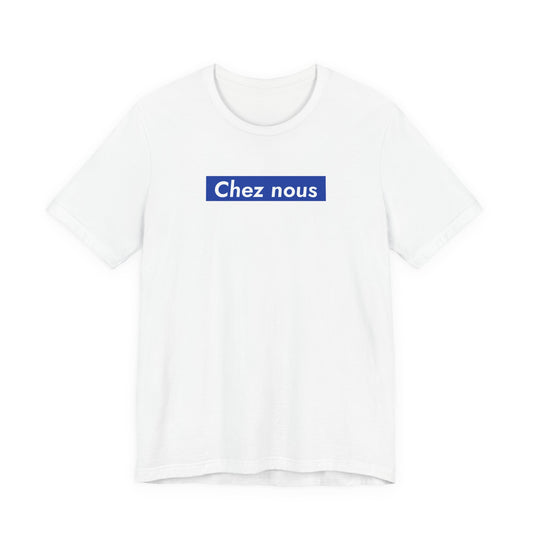 CHEZ NOUS — T-shirt à carré bleu