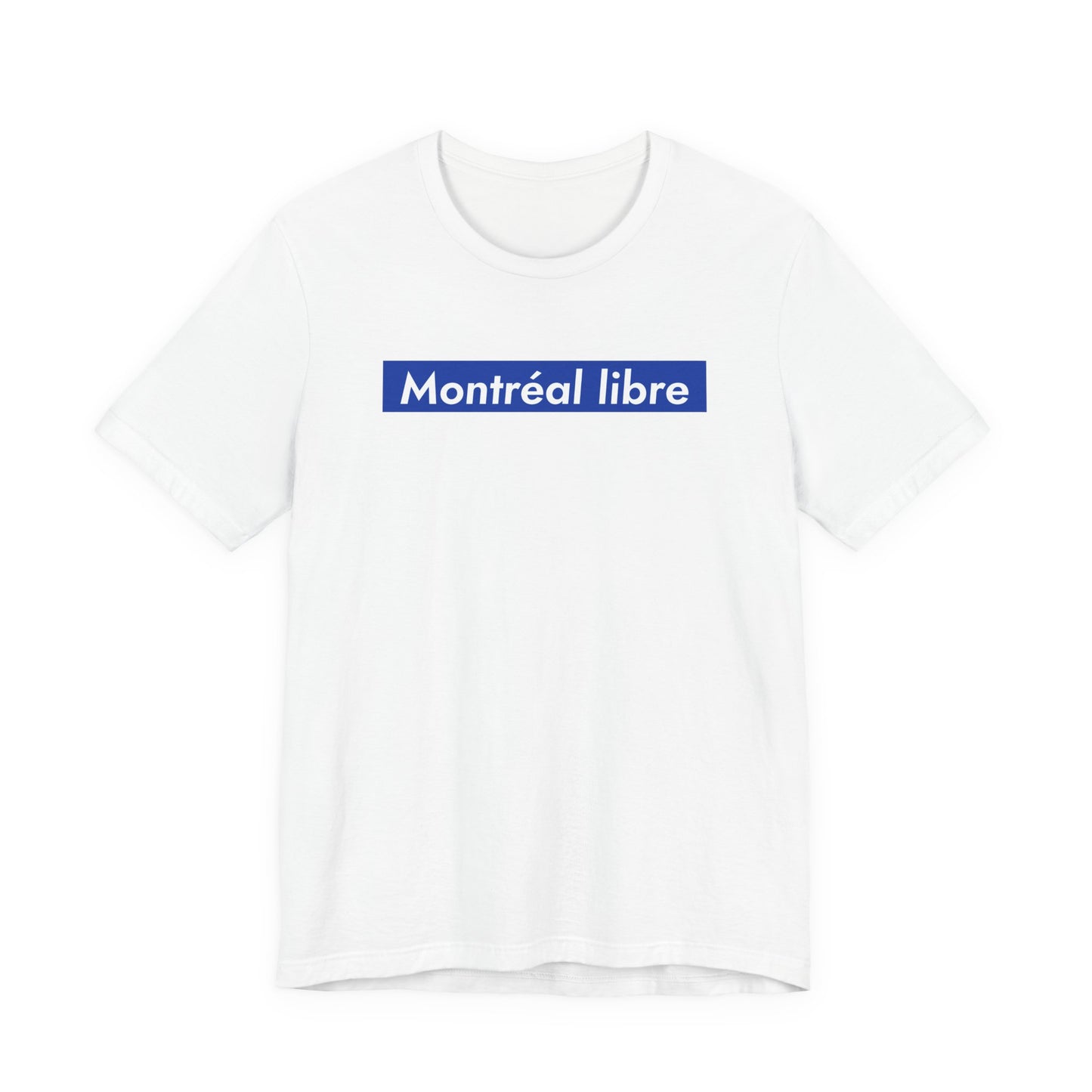 MONTRÉAL LIBRE — T-shirt à carré bleu