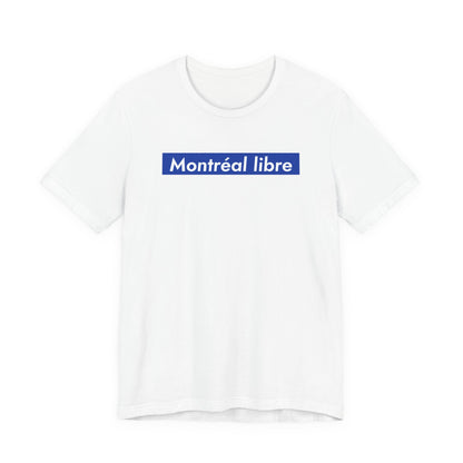 MONTRÉAL LIBRE — T-shirt à carré bleu