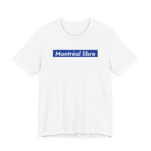 MONTRÉAL LIBRE — T-shirt à carré bleu