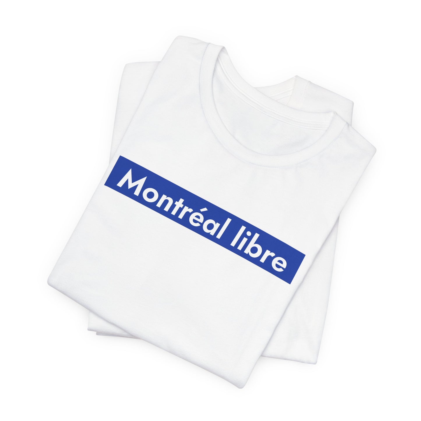 MONTRÉAL LIBRE — T-shirt à carré bleu