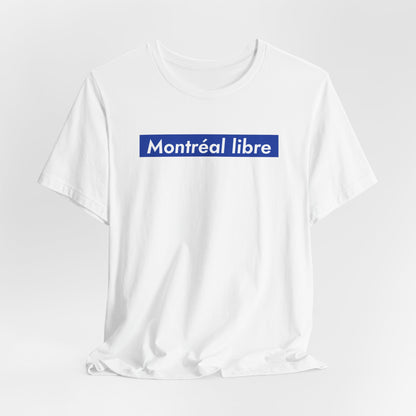 MONTRÉAL LIBRE — T-shirt à carré bleu